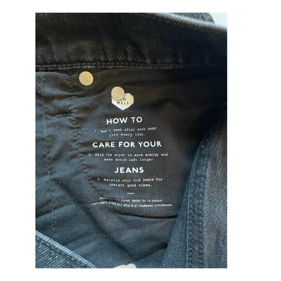 Madewell High Rise Slim Demi-Boot Jeans‎ Lunar Wash Women's Size 27P black - Picture 7 of 9